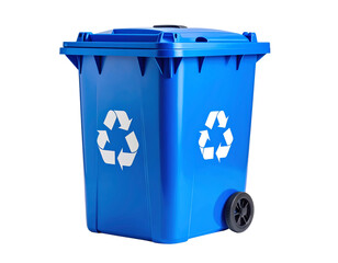  Durable Blue Plastic Recycling Bin with Lid PNG