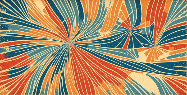 vibrant abstract swirl with colorful radial lines and textured background