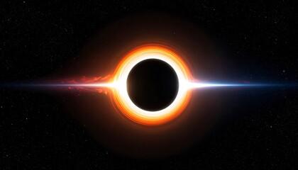 Accretion disk around a black hole, glowing brightly