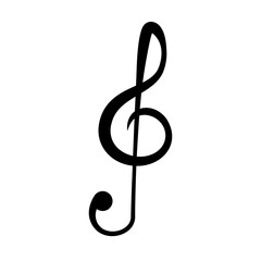 Fototapeta premium treble clef symbol on white background