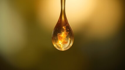 Golden Liquid Drop with Inner Fire