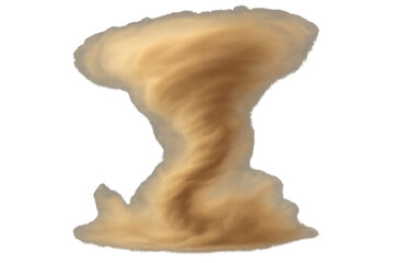 Swirling sand and dust create a powerful vortex against a transparent background, perfect for visual effects and compositing