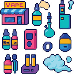 vaporshop pixel art, eps 10 illustration