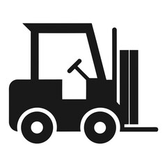 Forklift Silhouette Vector Icons: Industrial Construction Equipment Graphics for Professional Use