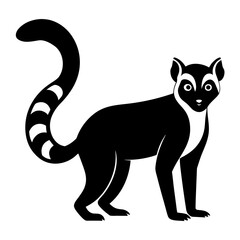 Lemur Vector Silhouette Illustration Art  Wild Animal Graphics for Creative Design Projects