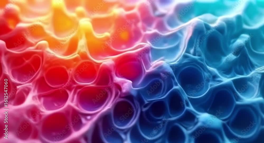 Poster abstract colorful organic structure with vibrant gradient animation