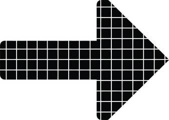 Black arrow with grid pattern pointing to the right