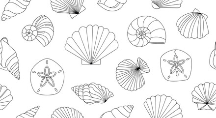A Collection of Vintage Botanical Illustrations Depicting Various Seashells and Marine Life Forms