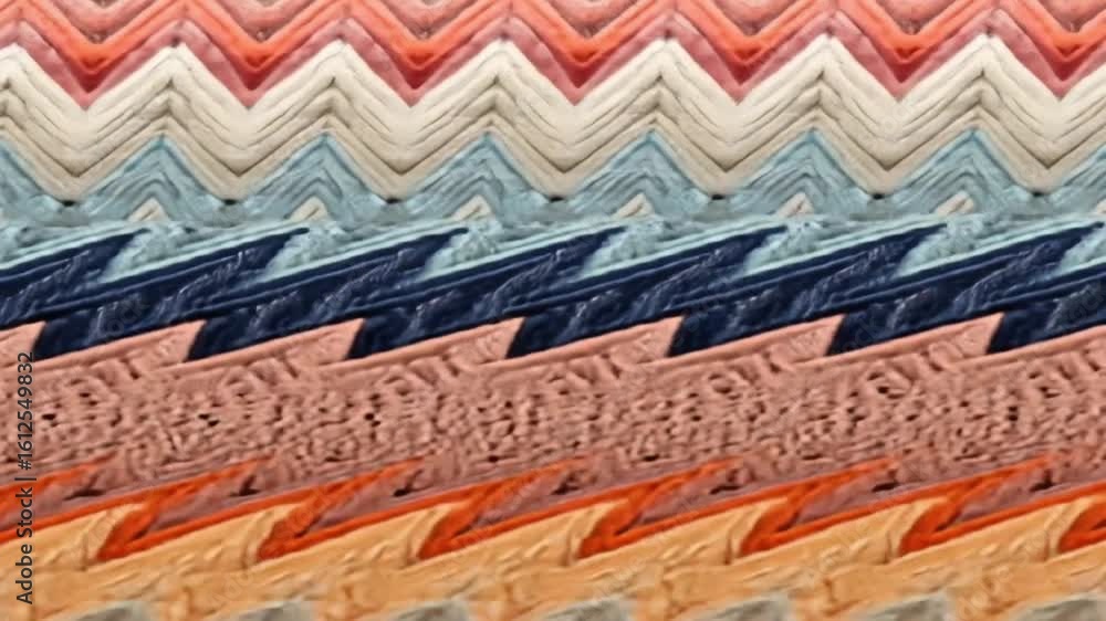 Poster colorful zigzag animation with a retro pattern for creative projects design