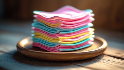 a pile of colorful pastel reusable make up remover pads