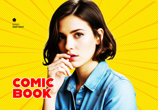 Retro Pop Art Halftone Comic Book Photo Effect