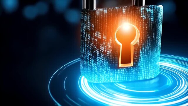 Digital lock with binary code graphic