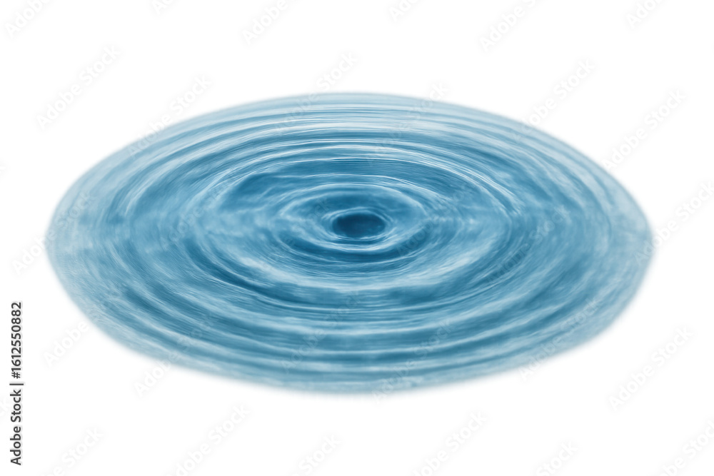 Poster water vortex creating concentric ripples on a transparent background, ideal for motion graphics and 