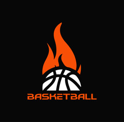  Fiery Basketball with Abstract Flame Design