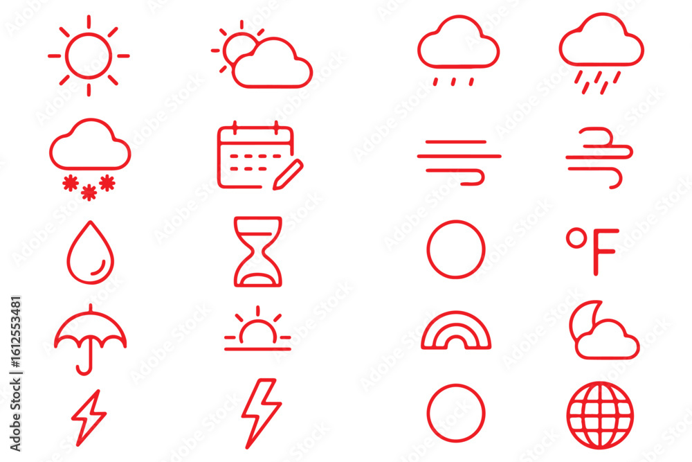 Poster time, date and address line icons set. editable stroke for mobile and web. isolated on white backgro
