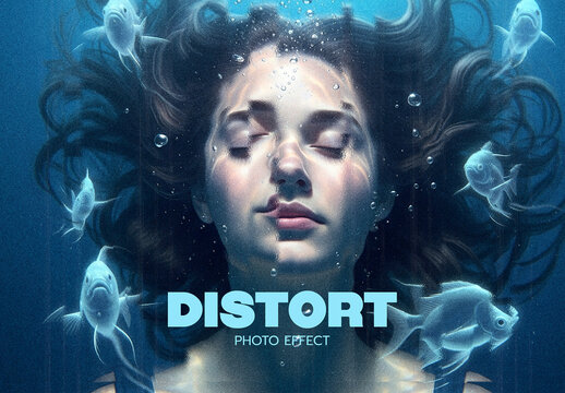 Distorted Portrait Effect with Underwater Liquid