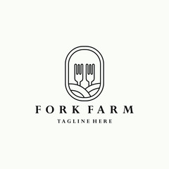 Fork farm logo icon design template vector illustration