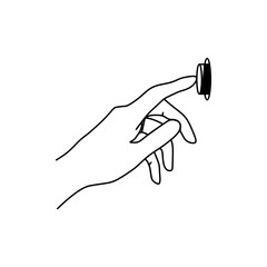 press the button  illustration...