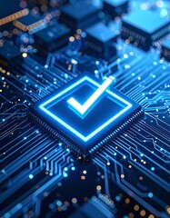 Circuit board with checkmark
