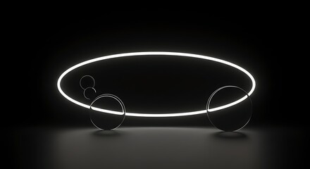 Abstract Light Display with Spheres on Dark Background