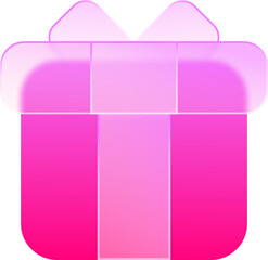 Transparent Background Gift Box Symbol Glassmorphism Icon Design