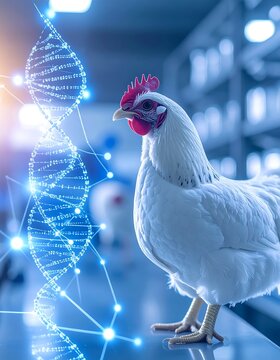 Chicken DNA research in a lab setting