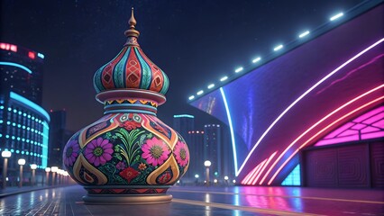 3d render of colorful deatailed shape dynamic
