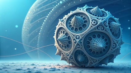 3d render of abstract high detailed shape blue