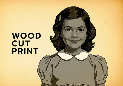 Woodcut Print Photo Effect