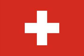 Obraz premium switzerland national simple flag, swiss state flag 3:2 vector illustration