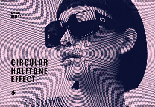 Circular Halftone Photo Effect