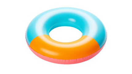 Isolated inflatable ring with blue orange and pink sections