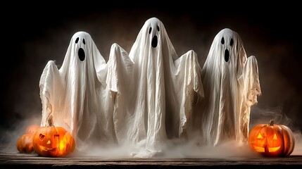 Halloween Ghosts and Pumpkins