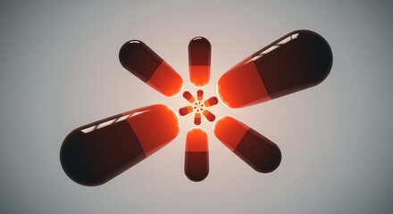 Capsules Forming Radial Pattern with Soft Light