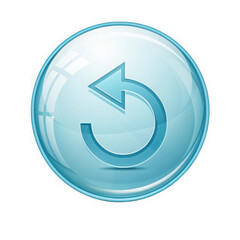 Glossy blue circular refresh or reload icon on black background