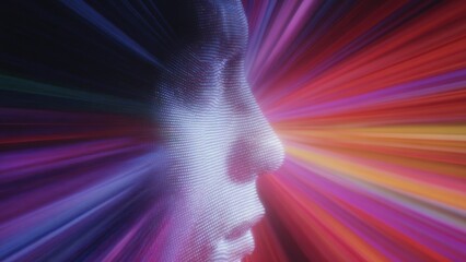 In privacy era of 5G, vibrant colors and digital patterns create mesmerizing visual experience that captivates viewer