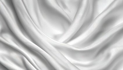 Fototapeta premium Smooth, flowing white fabric drapes in folds