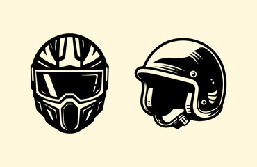 Vintage and Modern Motorcycle Helmets