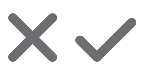 Check and Cross Mark Design Vector | Tick and Wrong Symbol Illustration | Green Checkmark and Red Cross Icon | Approval and Rejection Signs | Verification and Error Graphic Template
