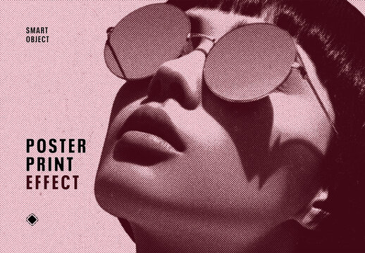 Retro Halftone Poster Print Photo Effect