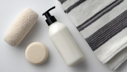 White spa products on white surface