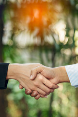 Vertical handshake together Lawyer partnership Businessman Notary lawfirm. Vertical Two Men Trust...