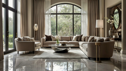 Sophisticated Living Modern Interior Design with Natural Light and Elegant Decor