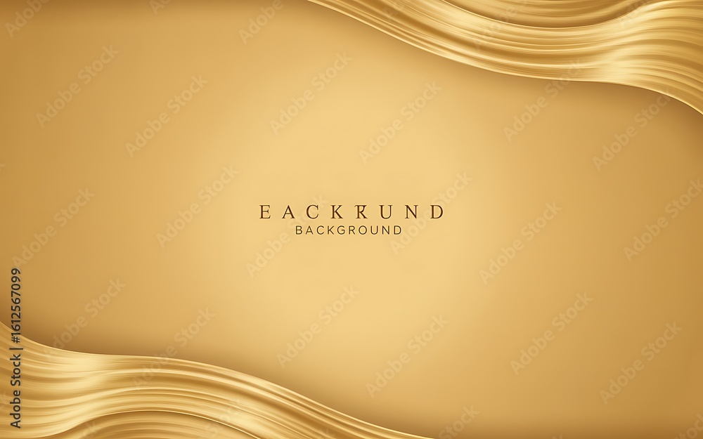 Poster elegant golden background with flowing fabric and subtle text for creative design projects and moder