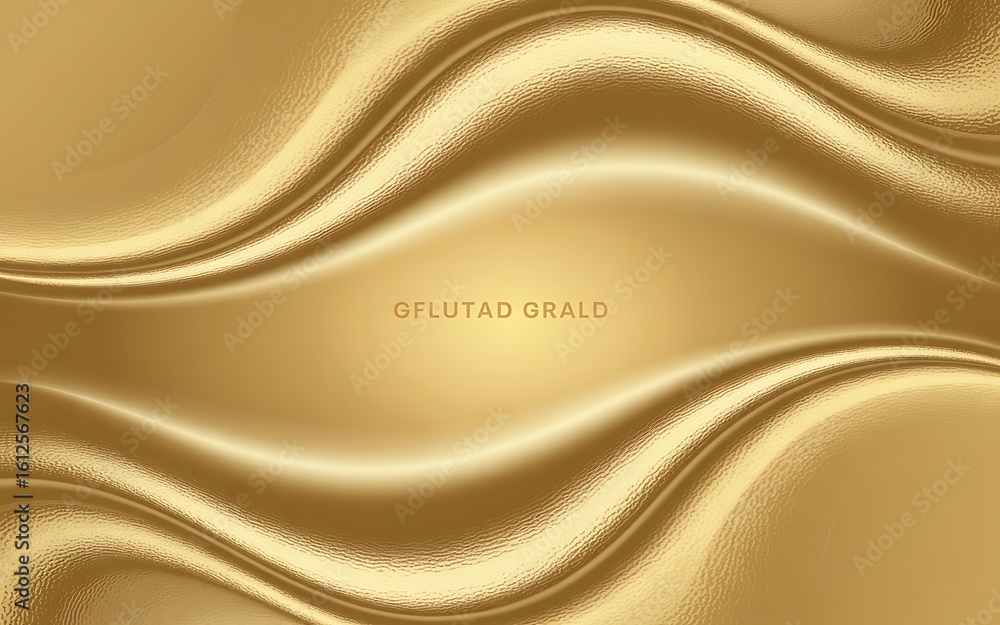 Poster elegant golden wave pattern for luxury background design with metallic shine and gflutad grald text 