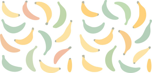 Fototapeta premium Pastel Banana Pattern Background Illustration.