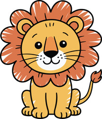 Obraz premium lion crayon chalk style transparent png vector