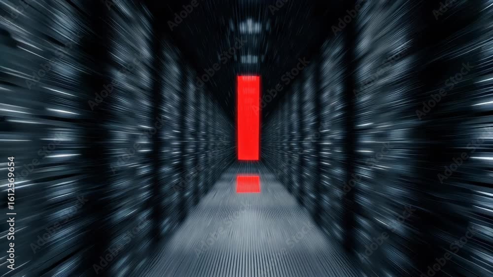 Poster data center technology enhances security and storage of information in 5g era, highlighting urgency 
