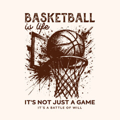 Vintage basketball streetwear t shirt design