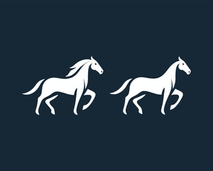 Fototapeta premium Majestic White Horses Galloping Elegantly Vector Design
